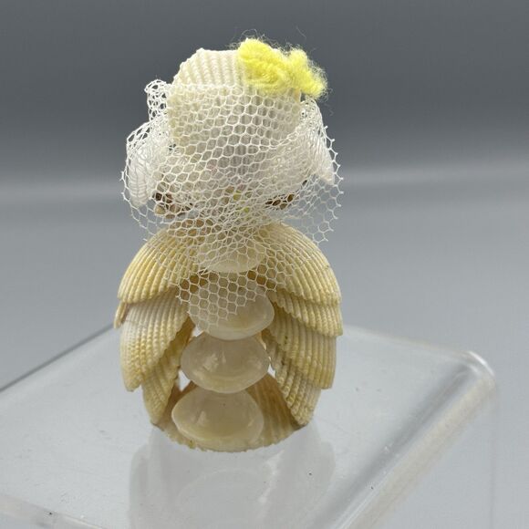 Handmade Seashell Art Figurine Bride Doll Folk Art Flower Girl Nautical Kitschy - Picture 5 of 10